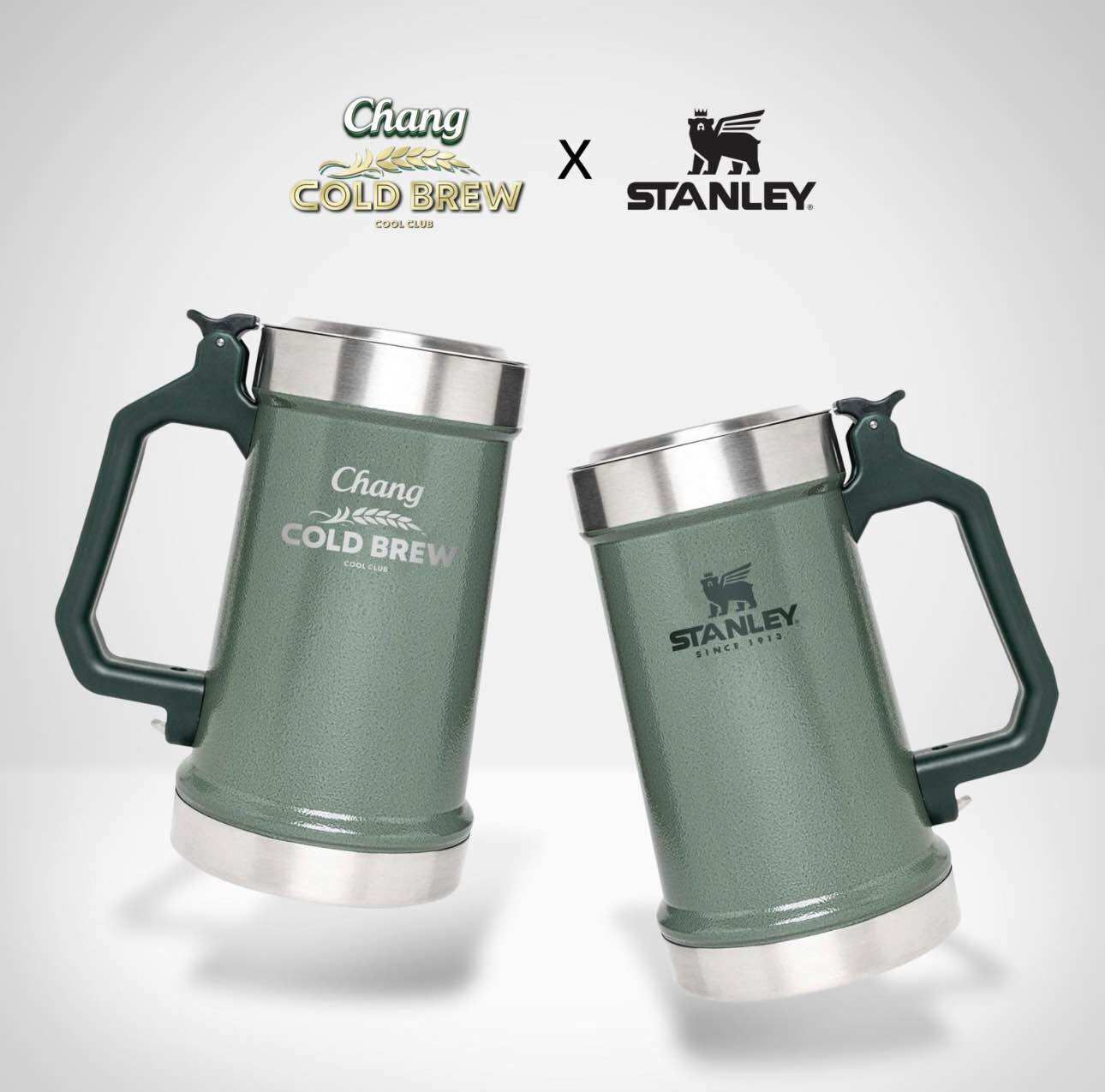 chang cold brew cool club x stanley mug แก้วเก็บความเย็นช้าง Chang hammertone green ราคา 1,690 บาท*ส่งฟรี
