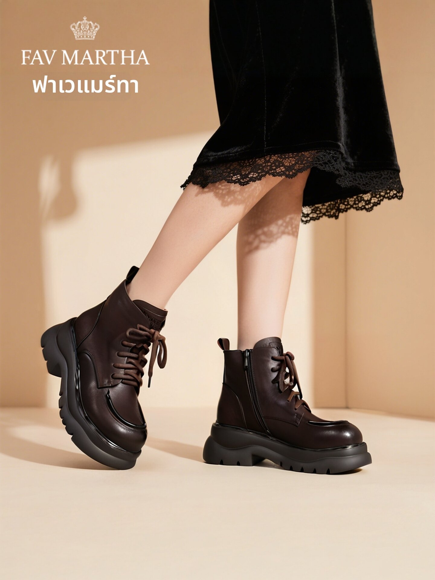 Comfortable Soft Leather Martin Boots ราคา 8,219 บาท*ส่งฟรี