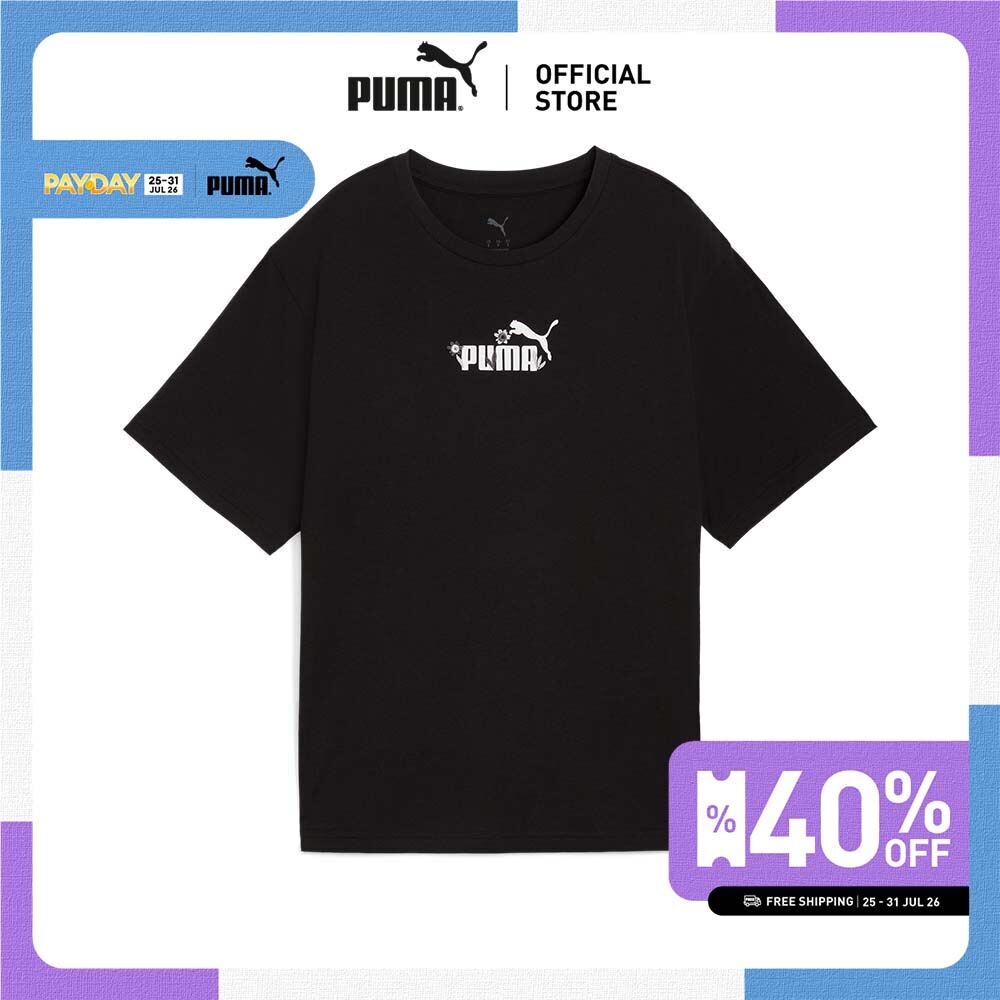 PUMA Basics Essentials Nature 2.0 Relaxed Tee Women Black - 68807701 ราคา 648 บาท*ส่งฟรี