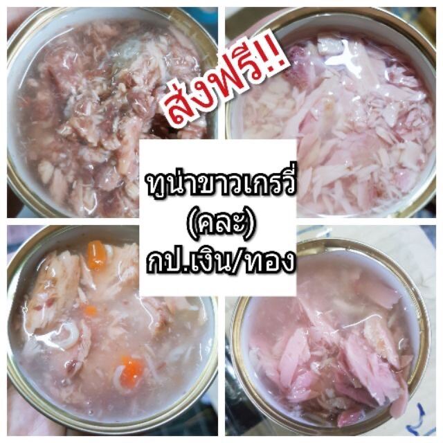 ⚠️ ส่งฟรี ⚠️ เซ็ททูน่าขาวเกรวี่-เกรดพรีเมียม ขนาด 85 กรัม(กระป๋องเงิน/ทอง)