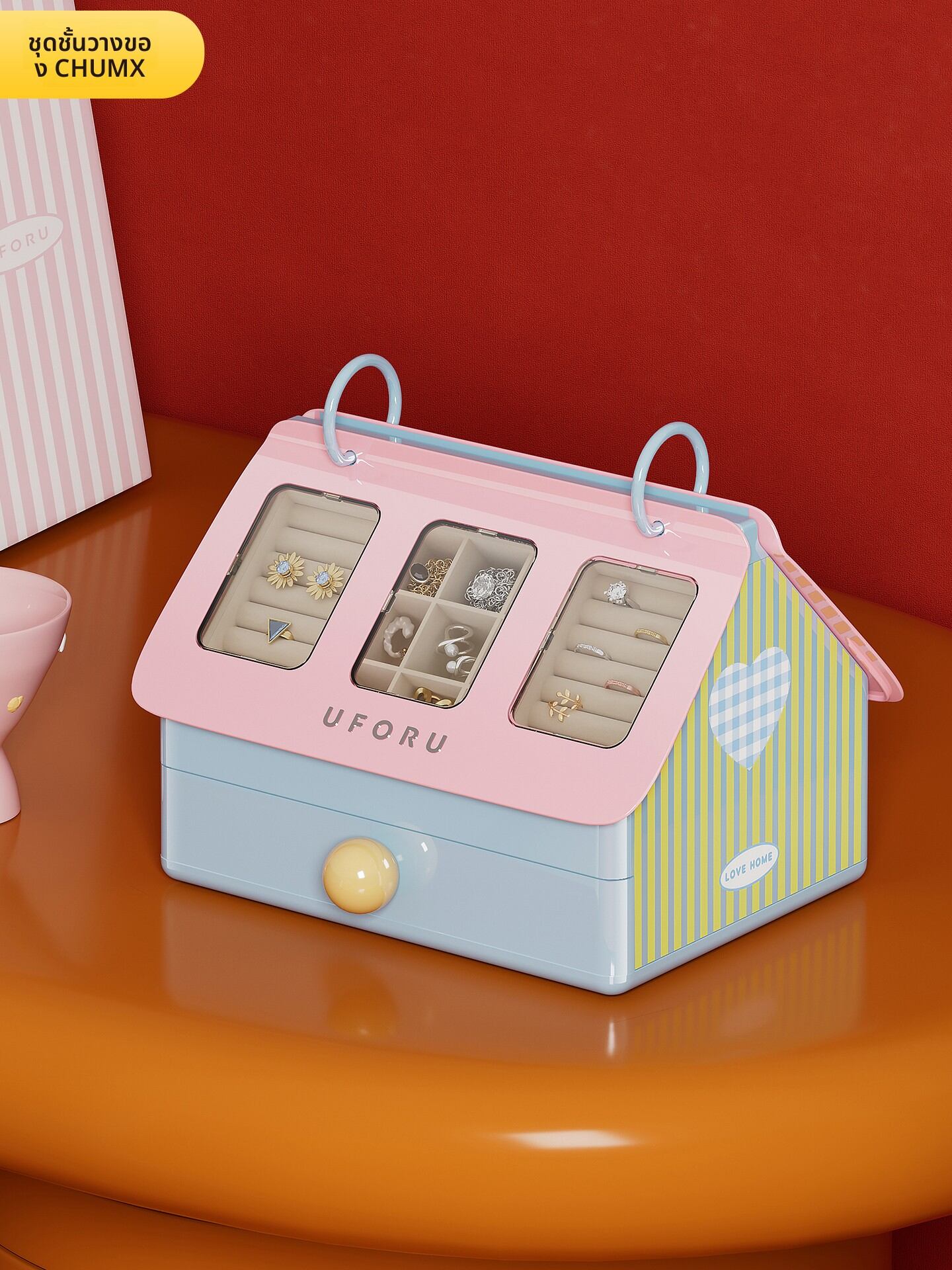CHUMX | High-Quality Jewelry Storage Box for Earrings, Necklaces, Jewelry, Gold, Bracelets ราคา 674 บาท*ส่งฟรี