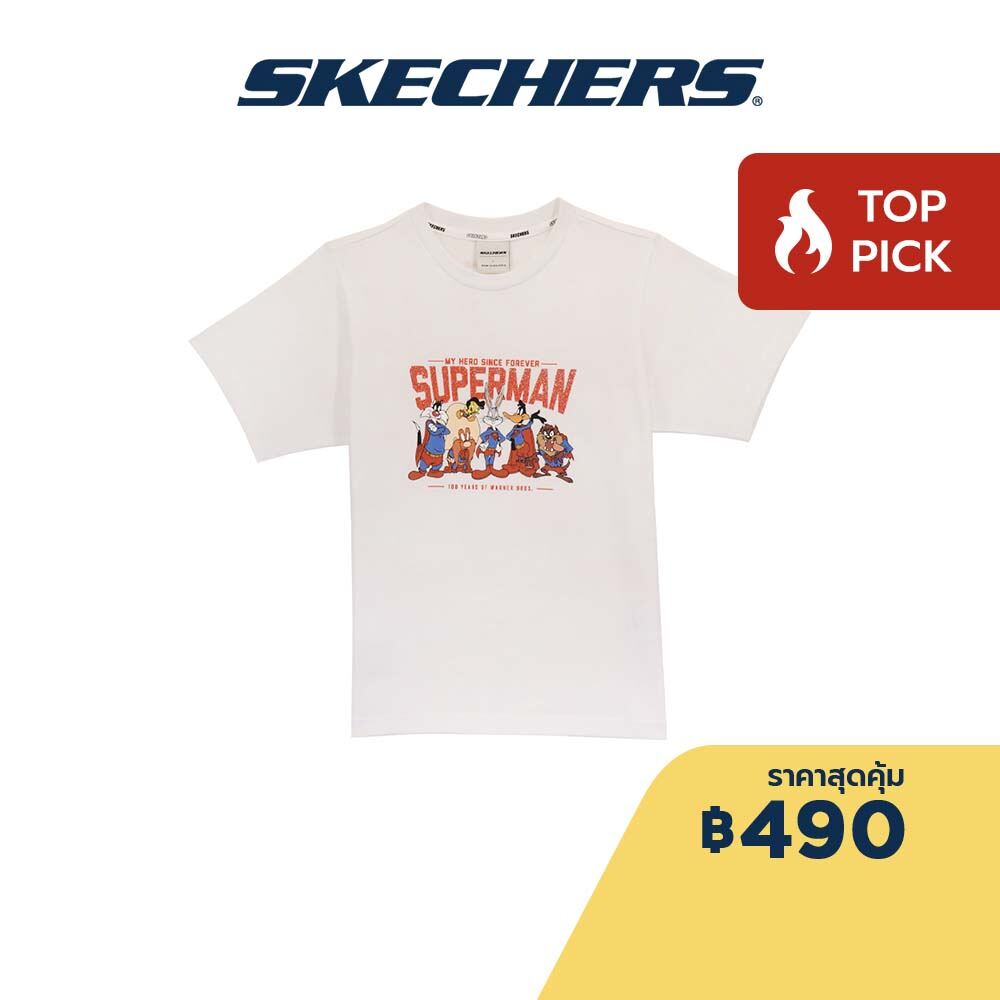 (Lazada Exclusive) Skechers สเก็ตเชอร์ส เสื้อยืดแขนสั้นเด็กผู้ชาย Boys Warner Bros. Short Sleeve Tee Apparel - SL323B329-00GK ราคา 490 บาท*ส่งฟรี