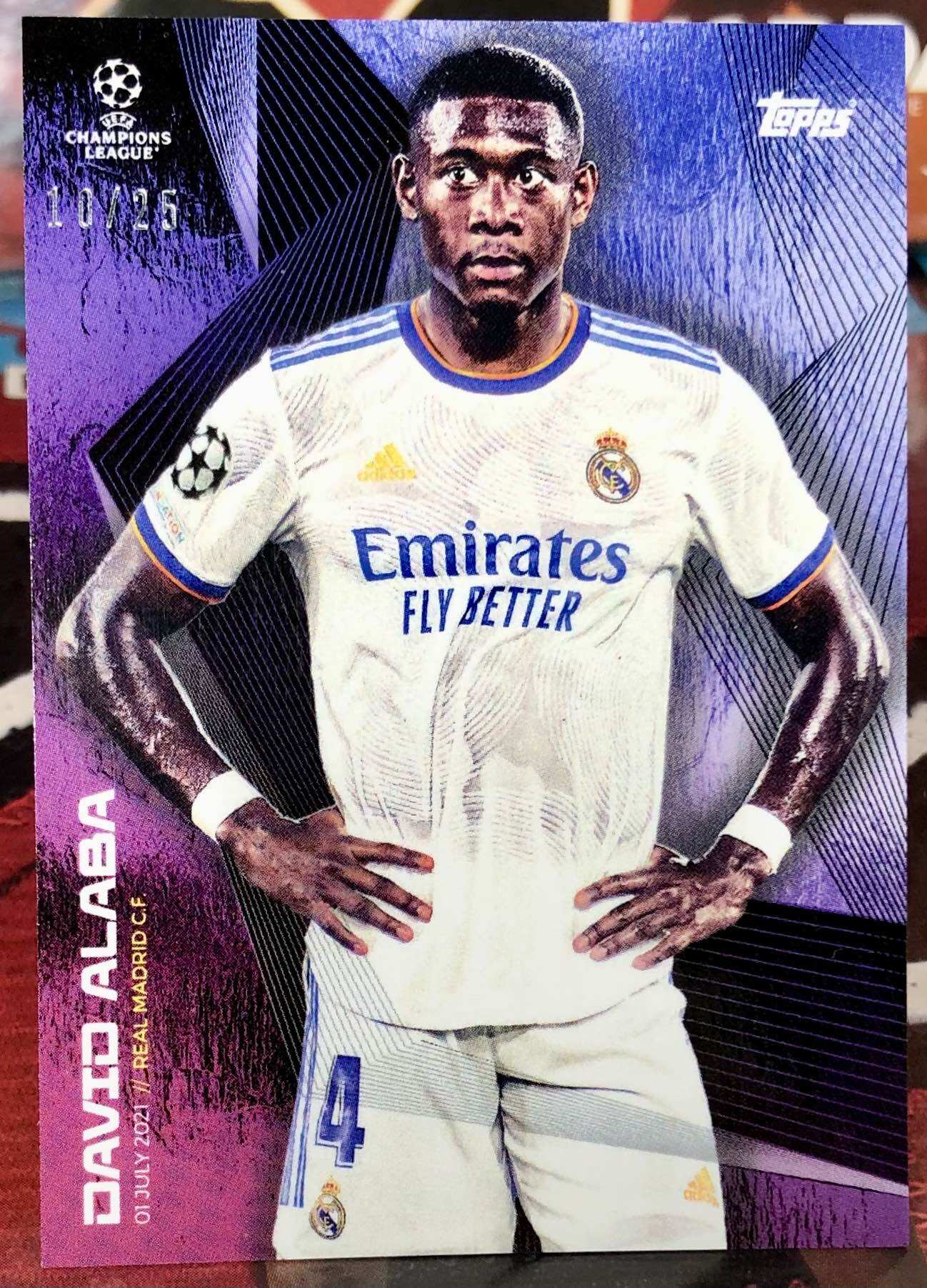 DAVID ALABA #10/25 ⚽️ การ์ดสะสมฟุตบอล UEFA CHAMPIONS LEAGUE Real Madrid 🇪🇸 ราคา 2,500 บาท*ส่งฟรี