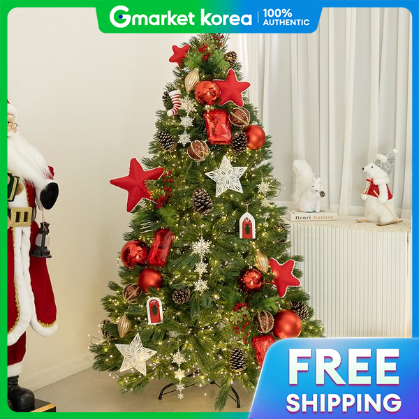 flowertree | Christmas Tree Decoration Full Set, Red Star Vienna Large Pine, 180cm (Single-Sided), Christmas Pe ราคา 20,351 บาท*ส่งฟรี