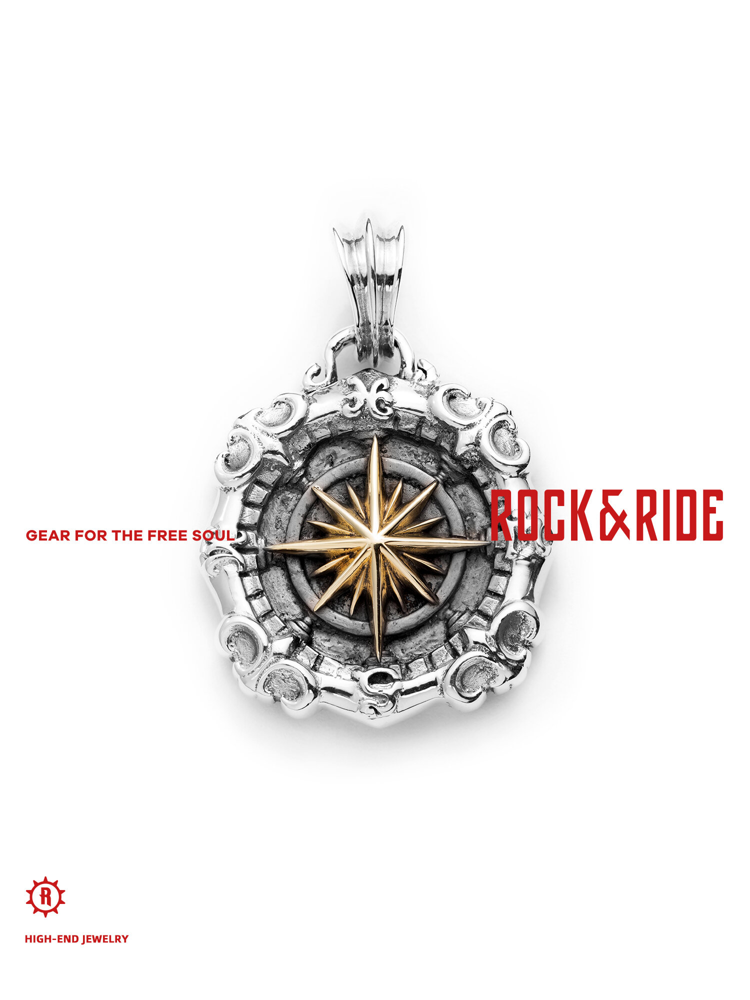 ROCK&RIDE | Vintage Couple Star Compass Pendant 925 Sterling Silver Necklace ราคา 11,165 บาท*ส่งฟรี