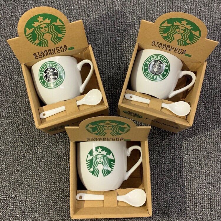 ของขวัญปีใหม่ ลดแรง ต้องรับปีใหม่ จัดส่งเร็ว??ถ้วยกาแฟสตาร์บัคถ้วยกาแฟร้อนราคาถูก พร้อมส่ง(JJ-024)แก้วเซรามิกพร้อมกล่องสวยๆแถมช้อน