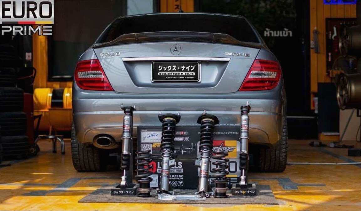 โช๊คสตรัท ปรับเกลียว Silver EuroPRIME Mercedes Benz C Class W204 C207 MonoTube ปรับนุ่ม ปรับสูง ต่ำ โช้ค coilover strut ราคา 24,900 บาท*ส่งฟรี