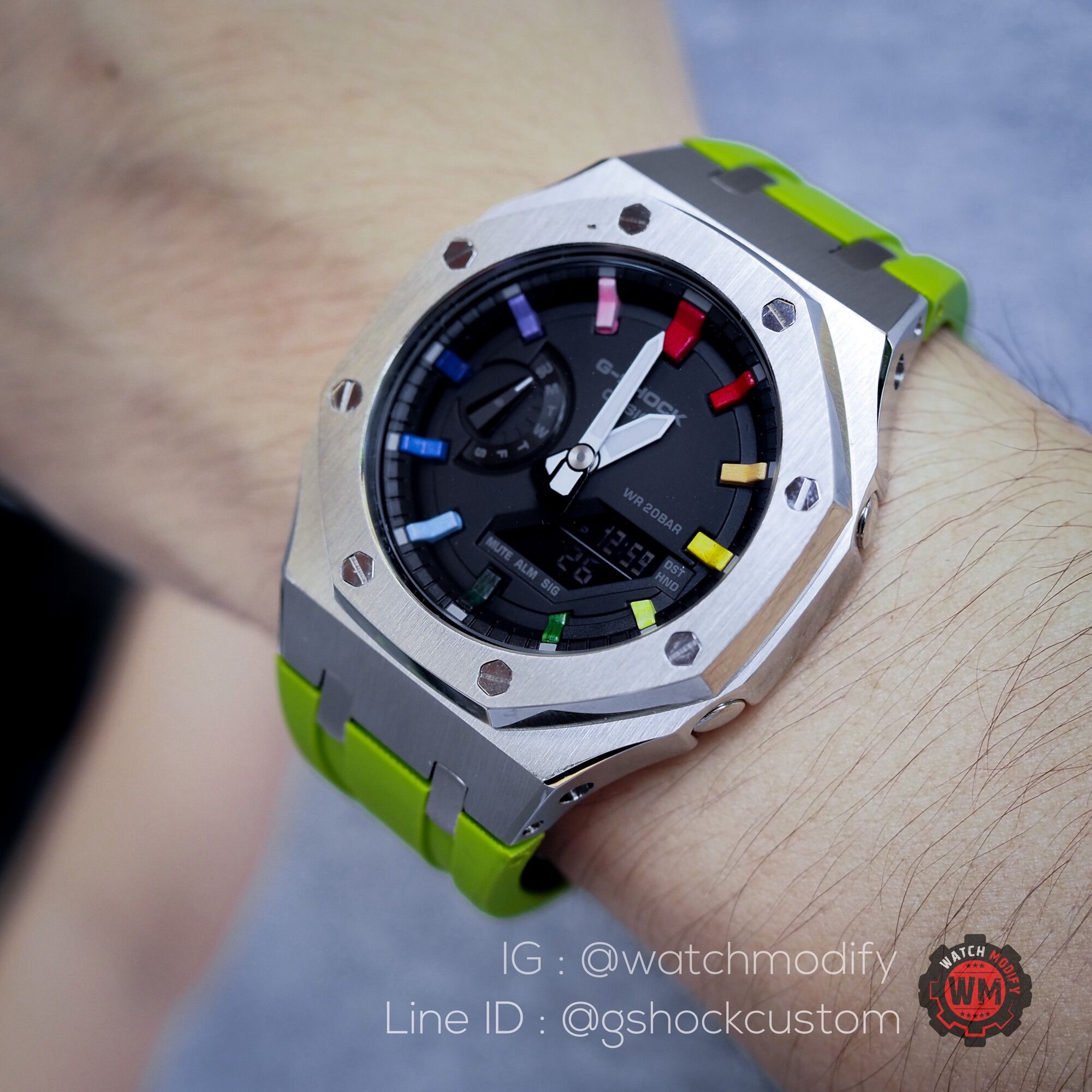 Gshock Custom AP Gen3 เขียว แลมโบ รับประกันตัวเรือน 1ปี พร้อมกรอบสายแต่ง 2 ชุด