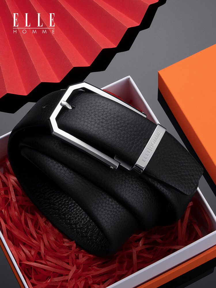 [ELLE HOMME | Genuine Leather Men's Pin Buckle Belt,ELLE HOMME | Genuine Leather Men's Pin Buckle Belt,] ราคา 2,579 บาท*ส่งฟรี
