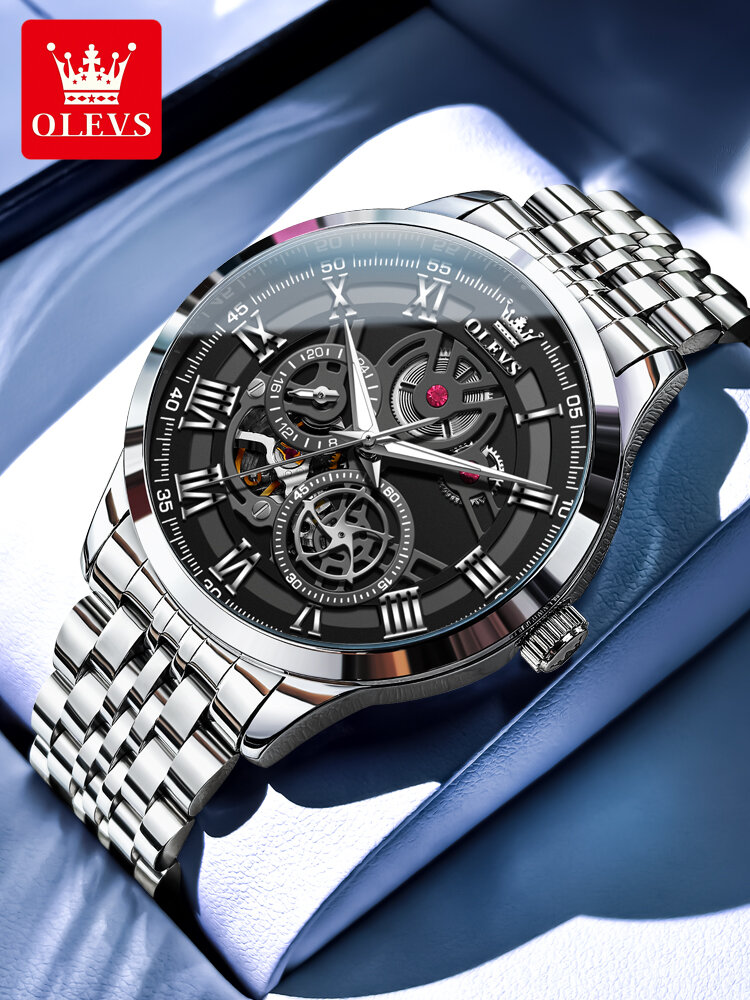 [OLEVS | Skeleton Automatic Mechanical Watch Water-Resistant,OLEVS | Skeleton Automatic Mechanical Watch Water-Resistant,] ราคา 3,092 บาท*ส่งฟรี