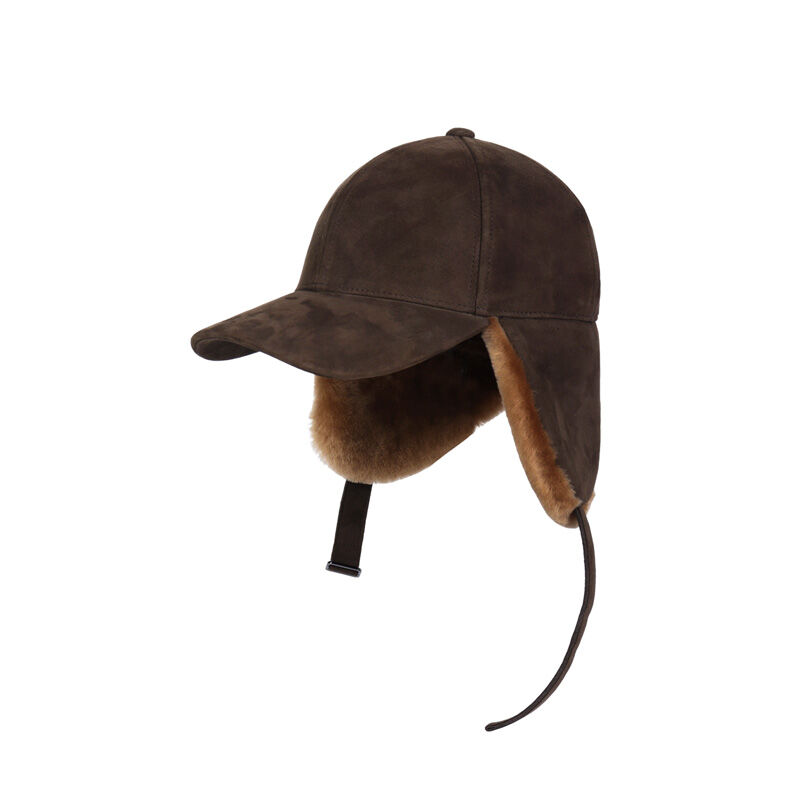 Mr DUCK | Tanned Mix Leather Wool Baseball Hat ราคา 3,937 บาท*ส่งฟรี