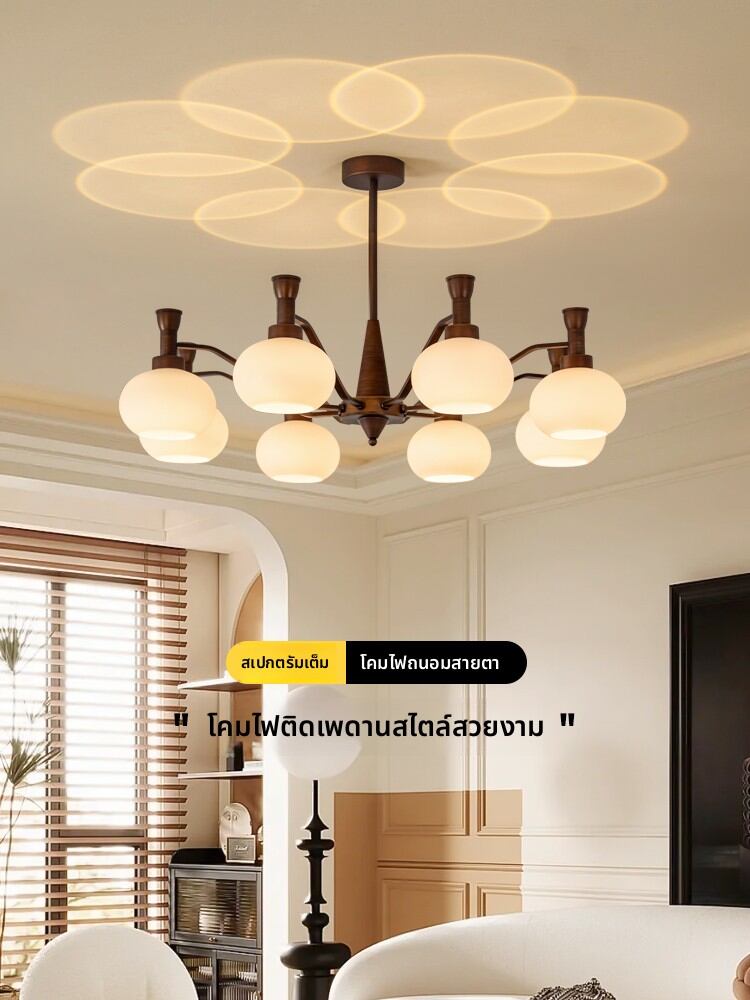 NSWR | French Mid-Century Glass Chandelier and Main Light ราคา 15,964 บาท*ส่งฟรี