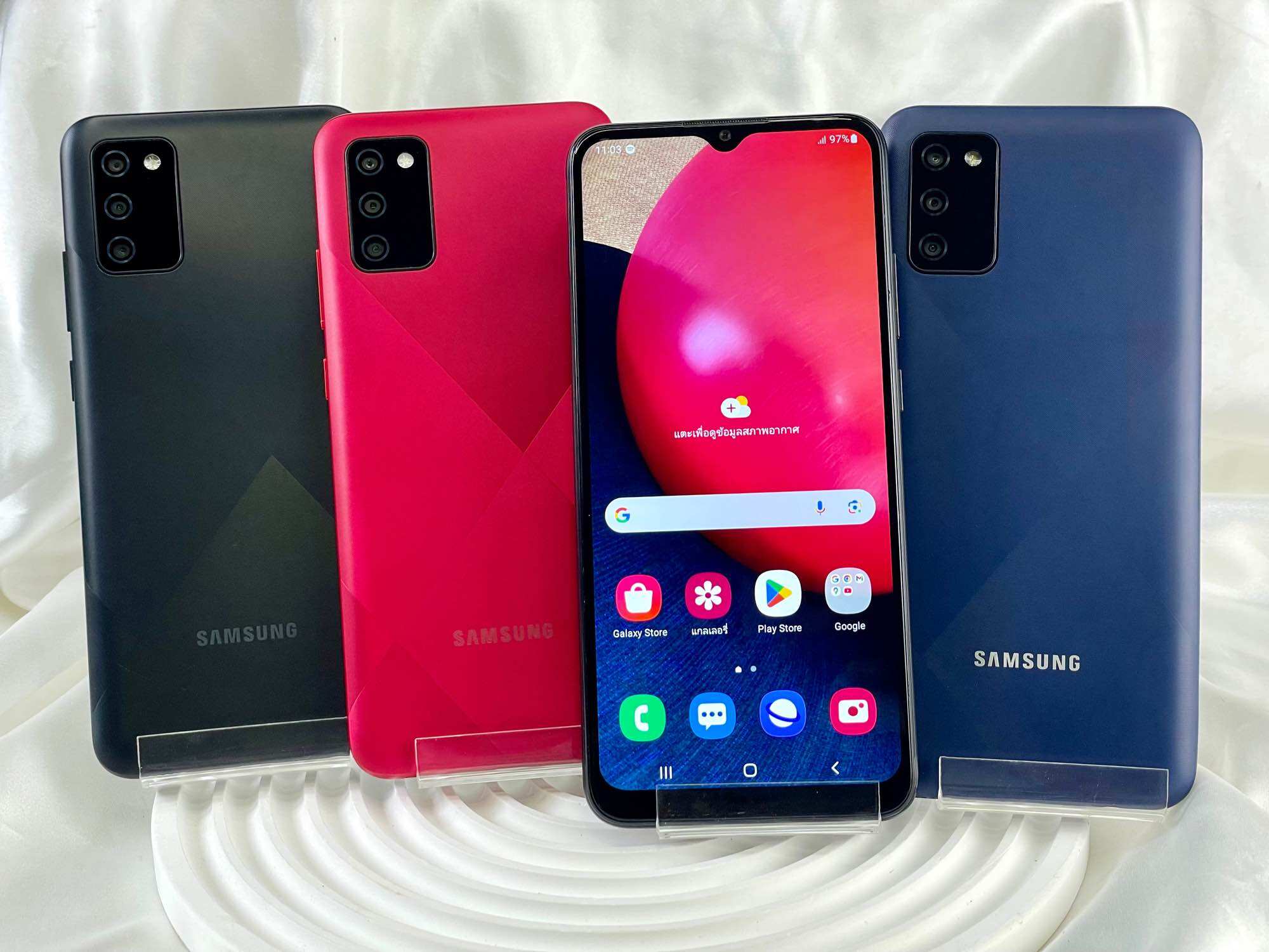 Samsung A02S, 6.52 Wide Screen, 4Gb Ram, 64Gb Rom, Durable Battery, Supports All Applications. Comes with a Free Charging Set. ราคา 1,639 บาท*ส่งฟรี