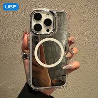 UGP | เคสกระจกชาร์จแม่เหล็กพร้อมที่วางซิลิโคนแอร์แบ็กป้องกันเต็มรูปแบบสำหรับ iPhone 17 Pro Max