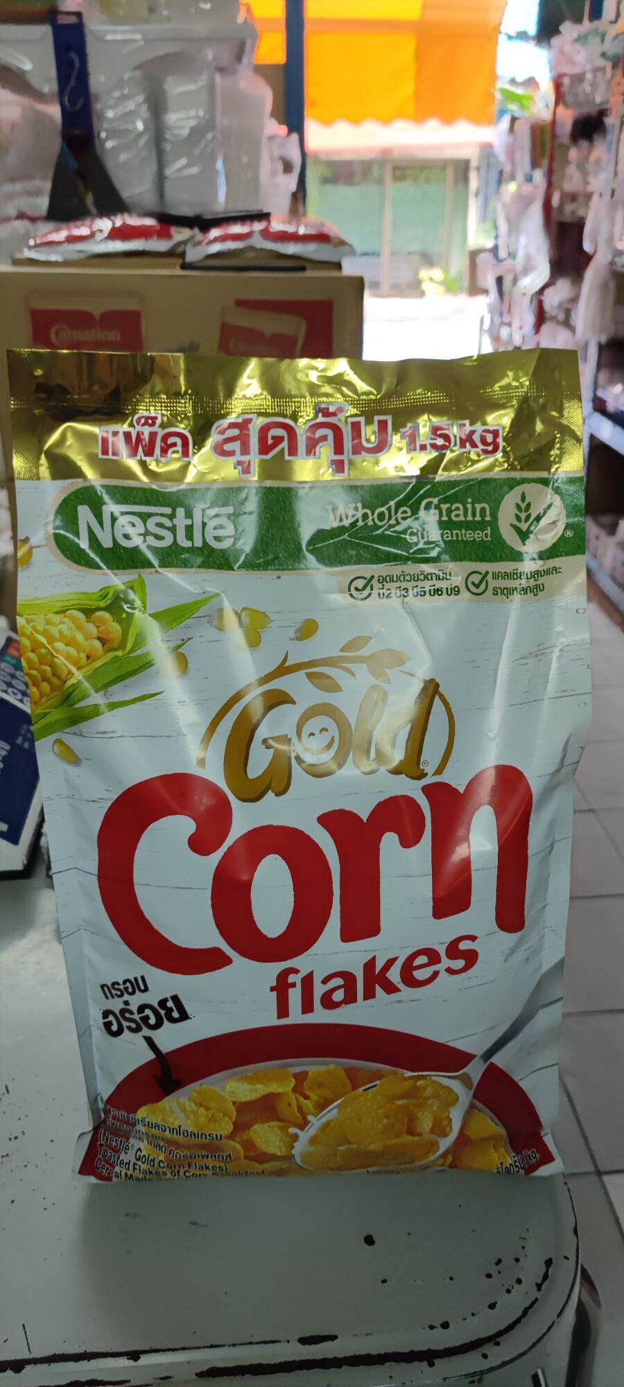 คอร์นเฟลกส์ คอร์นเฟลก ยี่ห้อ เนสท์เล่ เนสเล่ ขนาด 1.5 กิโล NESTLE GOLD CORNFLAKES 1.5kg.