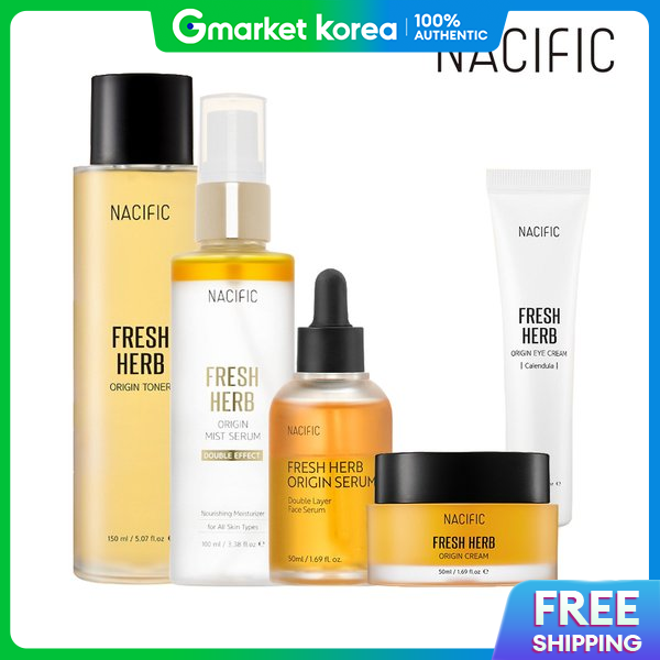 Nacific | Nacific Fresh Herb Origin 5-Piece Care Set (Serum 50ml + Mist Serum + Toner + Cream + Eye Cream) ราคา 3,206 บาท*ส่งฟรี