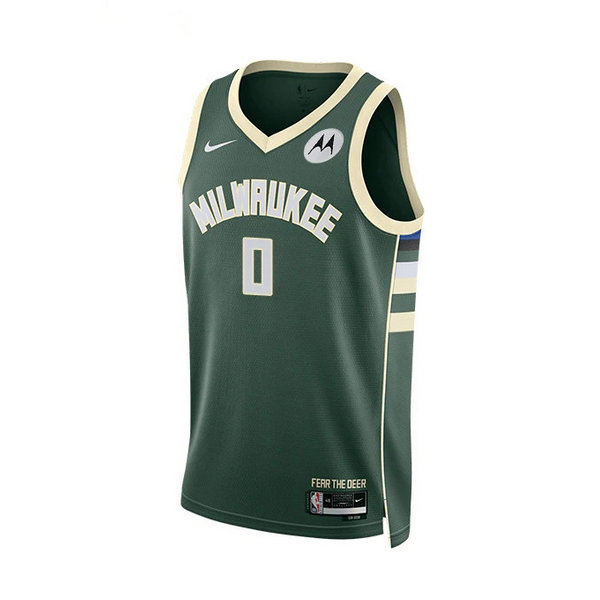 High Quality】2023-24 Men's New Original Milwaukee Bucks #0 Damian