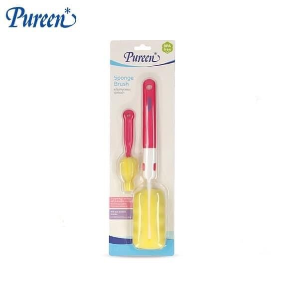 Pureen แปรงล้างขวดนมเพียวรีน แปรงล้างขวดนม แปรงล้างจุกนม แปรงฟองน้ำ ราคา 59 บาท*ส่งฟรี