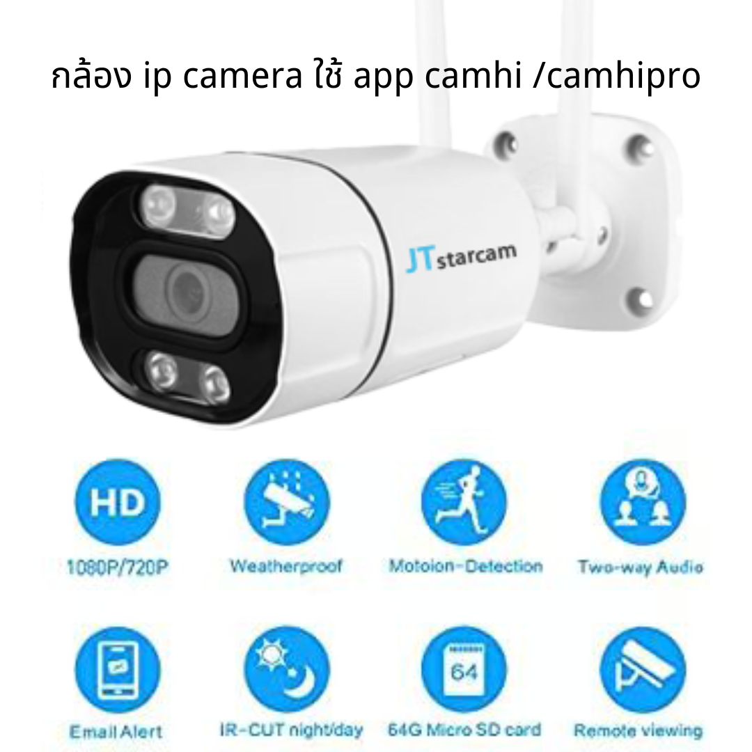 โปรสุดคุ้ม! กล้องวงจรปิดนอกบ้าน กันน้ำ วิสัยทัศน์ชัดกลางคืนกล้อง ip Camera Outdoor กล้องวงจรปิดภายนอก กล้อง ip Camera​ กันน้ำ FHD1080P รุ่น​JT5480 camhi camera ราคา 857 บาท*ส่งฟรี
