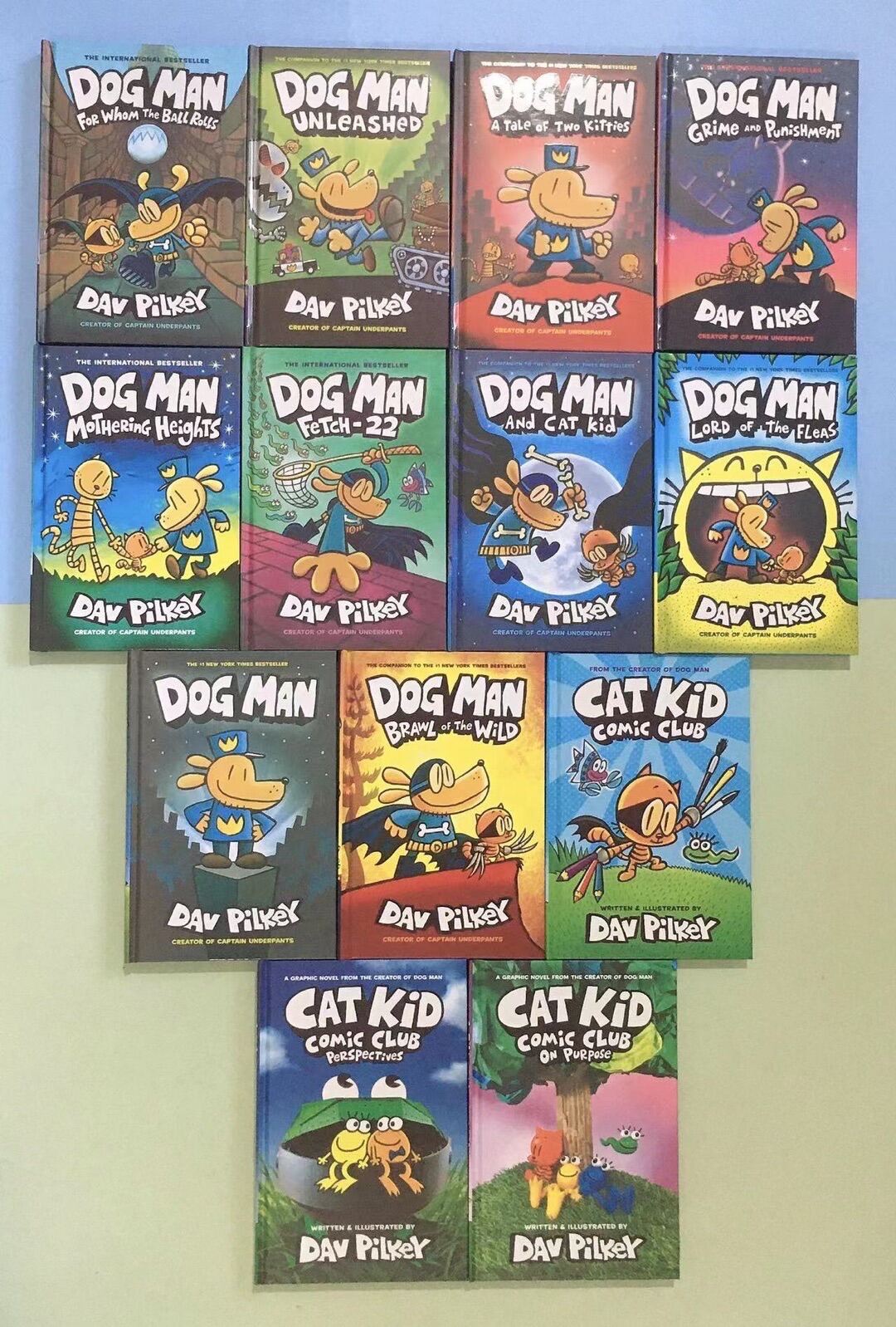 Dog Man 13 books hardcover,English funny full-color comics book