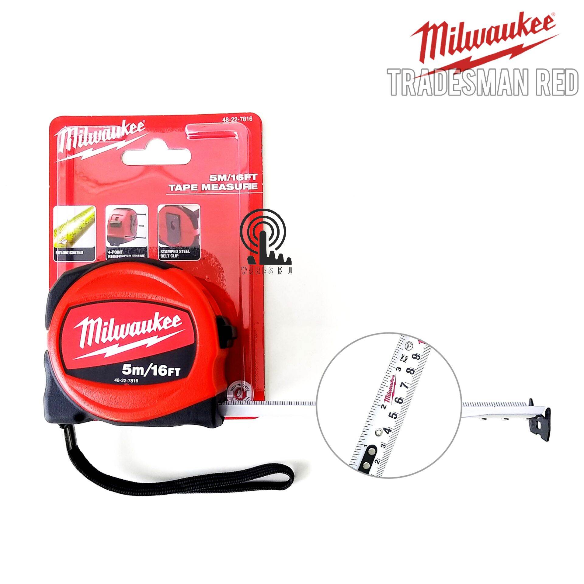 ตลับเมตร Milwaukee รุ่น Tradesman Red 5M/16FT ,8M/26FT