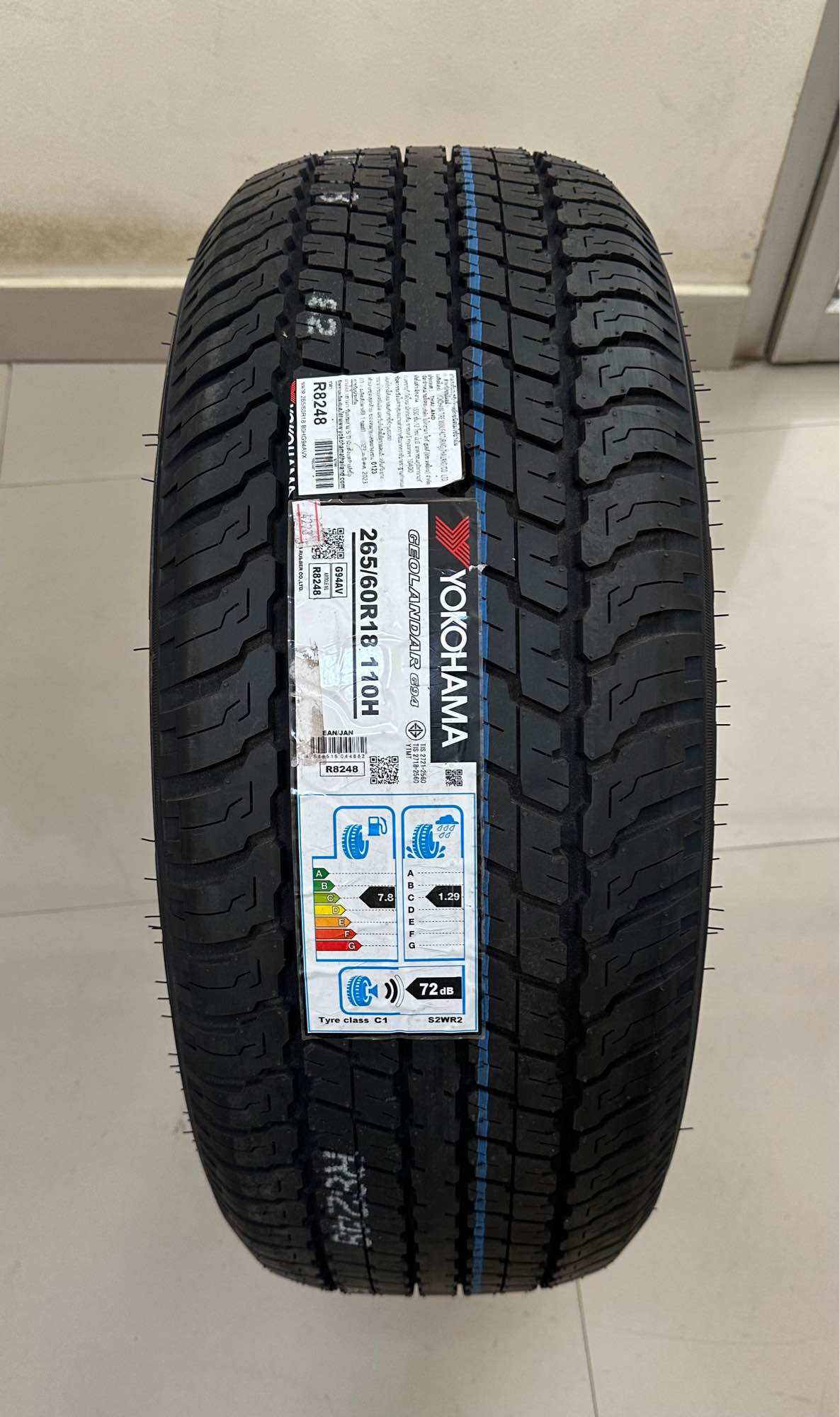 265/60R18 YOKOHAMA GEOLANDAR G94 ยางใหม่ปี2025🇹🇭ราคา1เส้น✅ แถมจุ๊บลมยางแท้👍 มีรับประกันนาน4ปี✅❤️TW360BB ราคา 4,950 บาท*ส่งฟรี