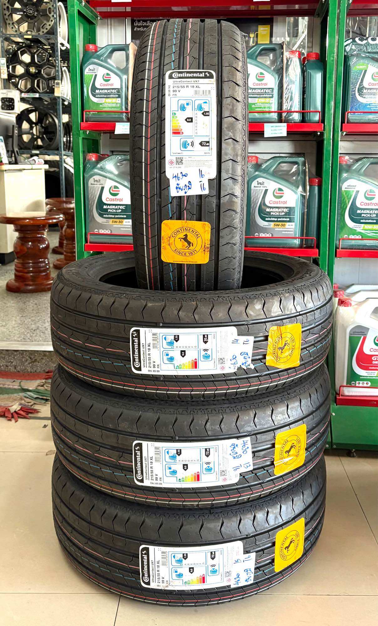 อุปกรณ์และชิ้นส่วนยานยนต์ Continental 215/55R18 99V Ux7 Tw420Aa (สายนุ่มเงียบ) ยางปี 26 ราคาโปร 4 เส้น แถมฟรี ฝาปิดวาล์วลมยางแท้ มีประกัน 7 ปี ราคา 17,800 บาท*ส่งฟรี