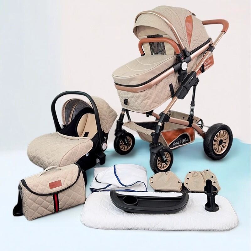 WEIJIA | Safety High-View Reversible Sit-Lie Stroller Pram Basket Easy Fold