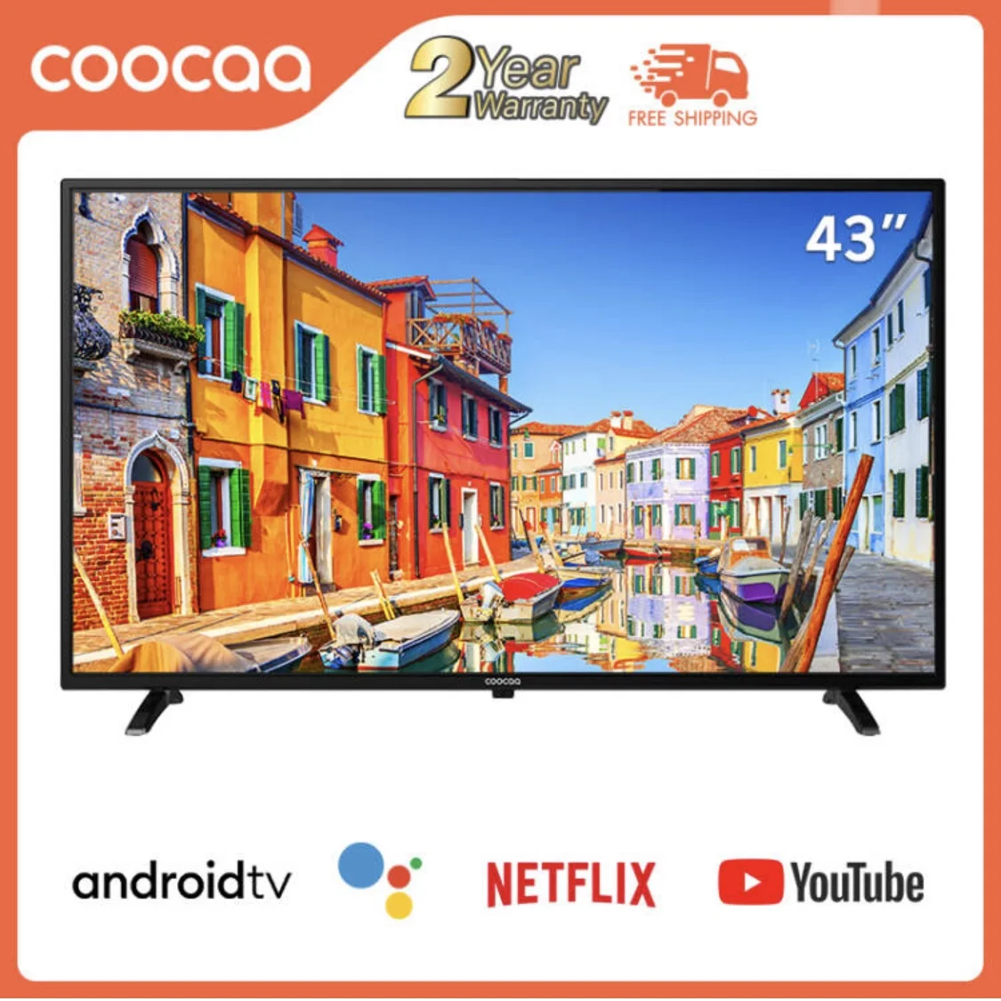 COOCAA 43S3G TV ทีวี 43 นิ้ว Smart TV LED 2K FHD TV Android9.0 Smart TV HDR 10 HDMI