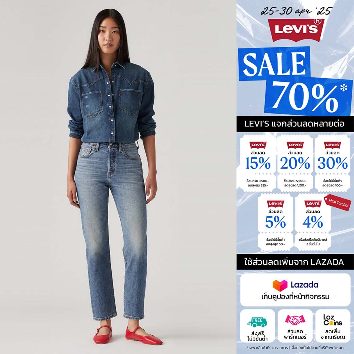 กางเกงยีนส์ผู้หญิง Levi's® Women's 501® Original Cropped Jeans ราคา 3,190 บาท*ส่งฟรี