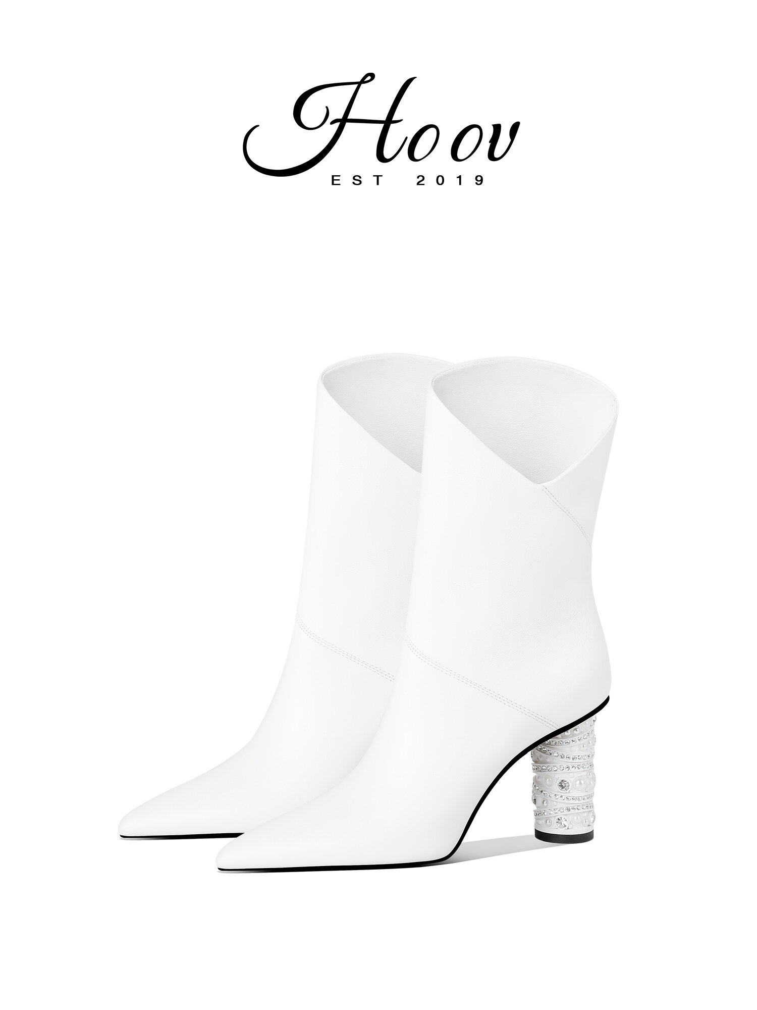 [HOOV | A/W Custom Pearl Heel Short Boots Women 2025 New Edition,HOOV | A/W Custom Pearl Heel Short Boots Women 2025 New Edition,] ราคา 8,506 บาท*ส่งฟรี