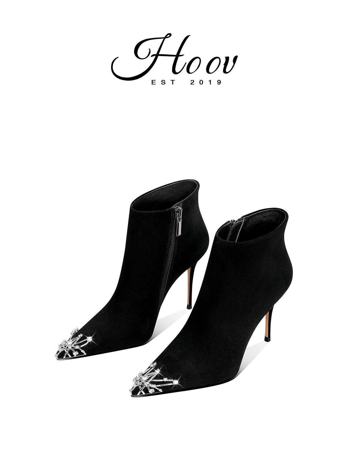 HOOV | A/W Unique Zircon Design Velvet Ankle Boots for Women ราคา 8,508 บาท*ส่งฟรี