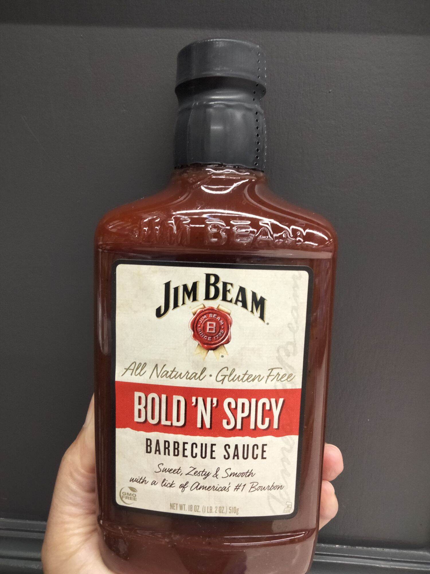 Jim Beam Bold 'n' Spicy Barbecue Sauce ซอสบาร์บีคิวรสเผ็ด 510 กรัม ราคา