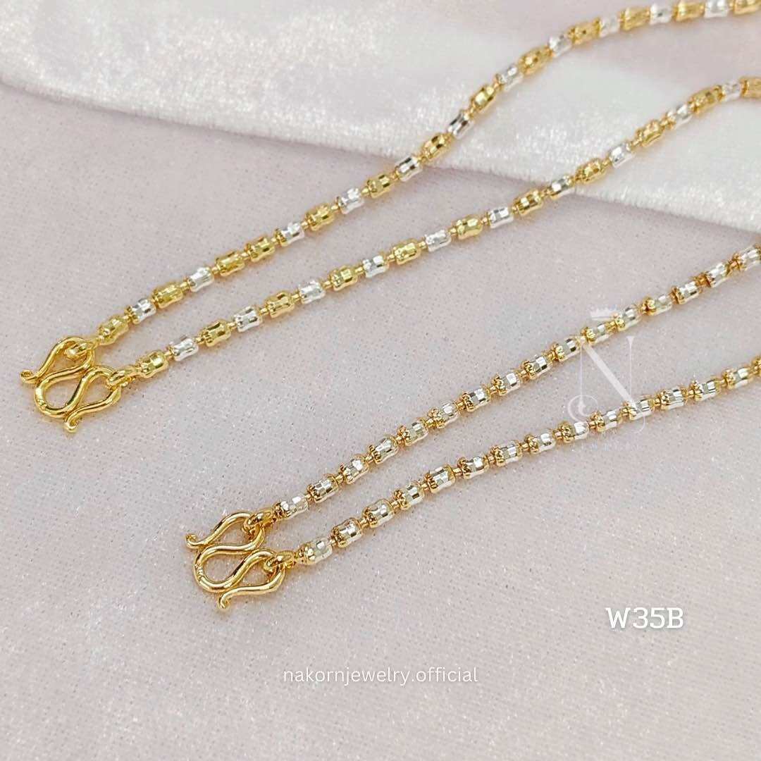 W35B Disco Ball Pattern Necklace, 3mm Beads, Plays with Sparkling Lights, Comparable to Yaowarat. Premium Grade, Very Durable and Beautiful Work. ราคา 490 บาท*ส่งฟรี