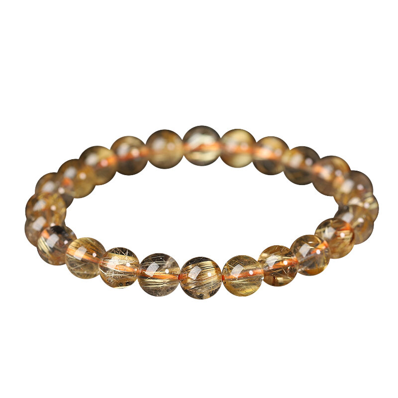 QINBAOSHUIJING | Natural Crystal Hair Smoothing Titanium Aura Beaded Bracelet ราคา 6,954 บาท*ส่งฟรี