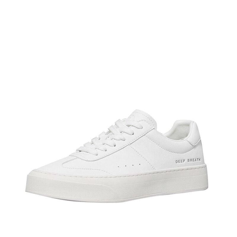 DEEP BREATH | Thick Sole White Leather Casual Shoes ราคา 3,571 บาท*ส่งฟรี