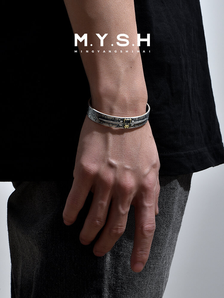 MINGYANGSHIHAI | Angry Bear Retro Dark Style Silver Bracelet ราคา 14,790 บาท*ส่งฟรี
