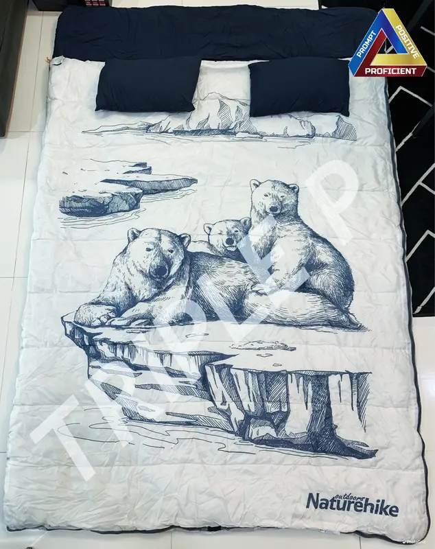 ภาพหน้าปกสินค้าNatke,Hitorhikeถุงนอนคู่ลายหมี ถุงนอนแคมป์ปิ้ง (แถมฟรีหมอน2ใบ)ของแท้100% สามารถแยกออกเป็น2ถุงนอนได้ จากร้าน Triple.P 0fficial บน Lazada