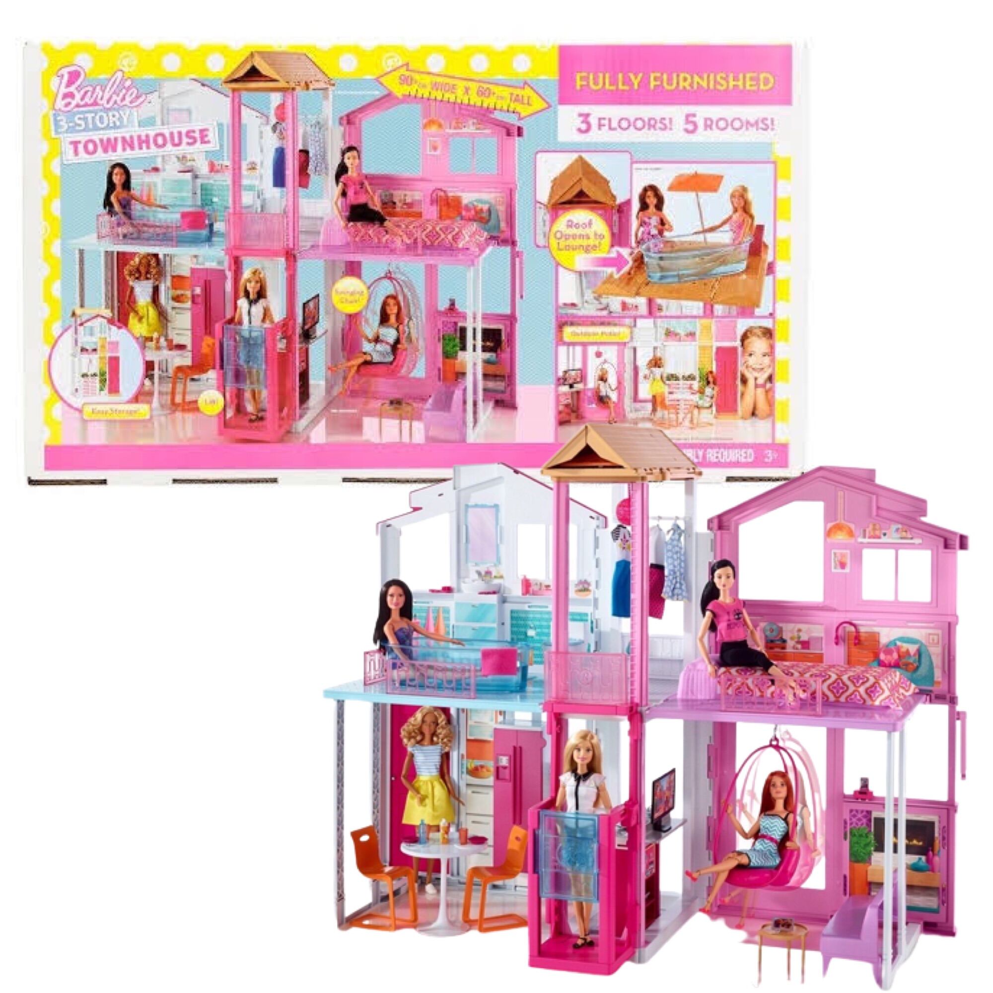 barbie three story townhouse