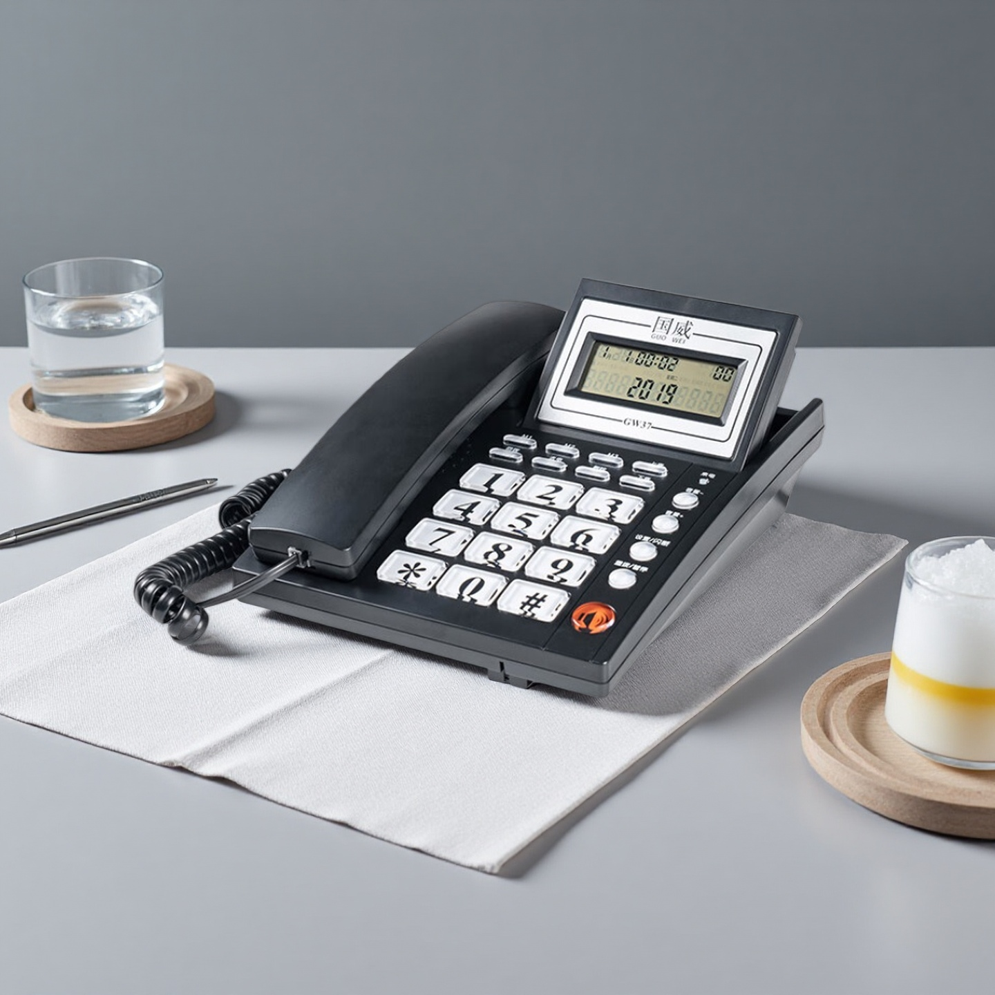 SunCorp | Caller ID Flip-Design Corded Phone Battery-Free Hands-Free ราคา 390 บาท*ส่งฟรี