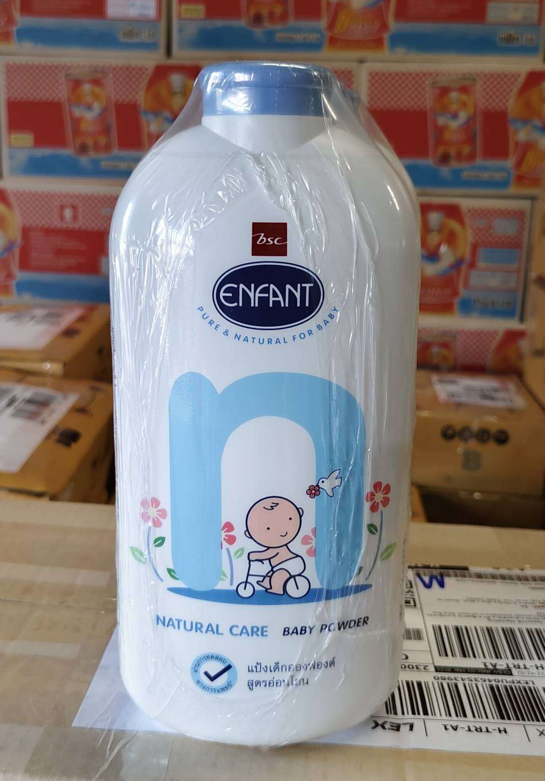Aung Font Baby Powder Natural Care Formula Blue Label Size 400Gx3 Cans ราคา 159 บาท*ส่งฟรี