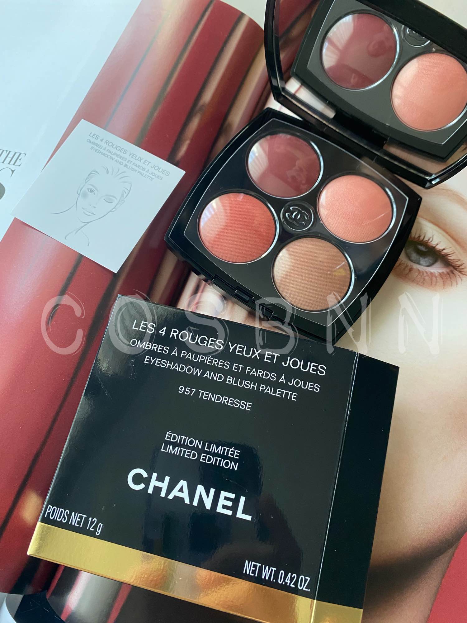 Limited Edition✨️]Chanel Les 4 Rouges Yeux Et Joues Exclusive Creation 12g  (957 Tendresse), Beauty & Personal Care, Face, Makeup on Carousell