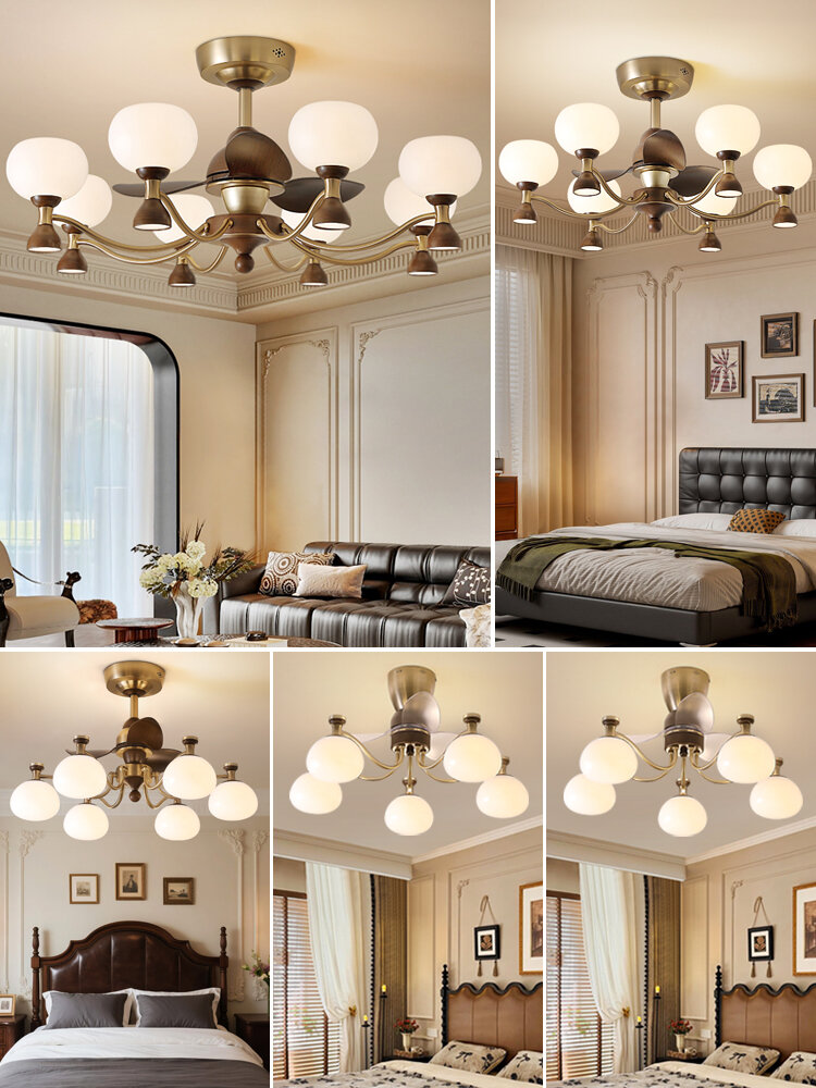 AOSIBANGE | Vintage American Retro Combination Ceiling Fan Light ราคา 23,518 บาท*ส่งฟรี