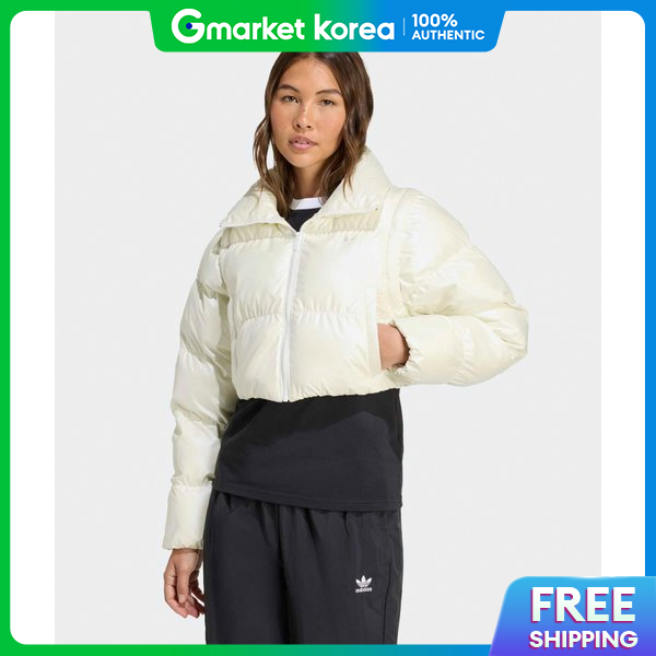 adidas | Jx2990 Women's Short Padded Heavy Outerwear Glossy Two-In-One Cropped Puffer White 57271 ราคา 7,147 บาท*ส่งฟรี