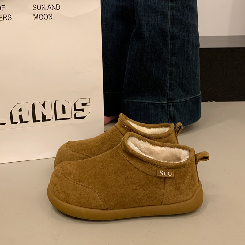YOUMAIXUAN | Thick Sole Plush Winter Boots Easy On Warm Pregnant Friendly Low Top ราคา 3,529 บาท*ส่งฟรี
