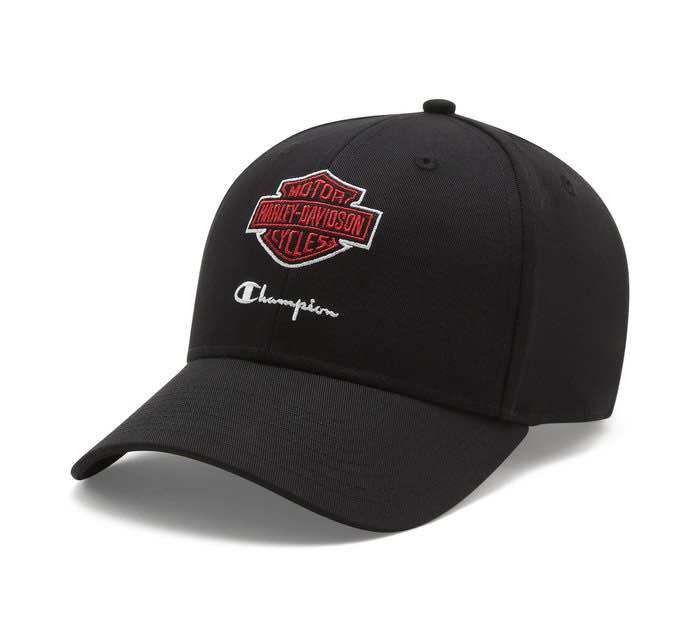 New Arrival Champion x Harley-Davidson Adjustable Baseball Cap - Black & Scarlet Champion 97818-24VM ราคา 2,020 บาท*ส่งฟรี