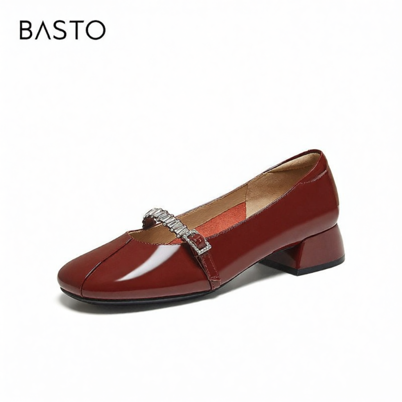 BASTO | Mall Same Style Fashion Commuter Mary Jane Shoes Thick Heels ราคา 3,648 บาท*ส่งฟรี