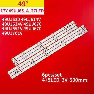 ไฟแบ็คไลท์ทีวี LED 49 นิ้ว 49UJ652 49UJ652T 49UJ652T-TB 49UJ652T-TB.ATMTLJD LG 49UJ652TTB 49UJ652T 49UJ652 ราคา 385 บาท*ส่งฟรี