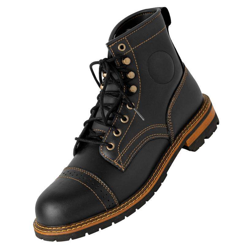ALIEN SNAIL | Men's Retro Work Boots Alien Snail VT-15 Casual Riding Shoes High-Top Martin Boots Leather Motorcycle Boots Commute Scenarios ราคา 5,050 บาท*ส่งฟรี