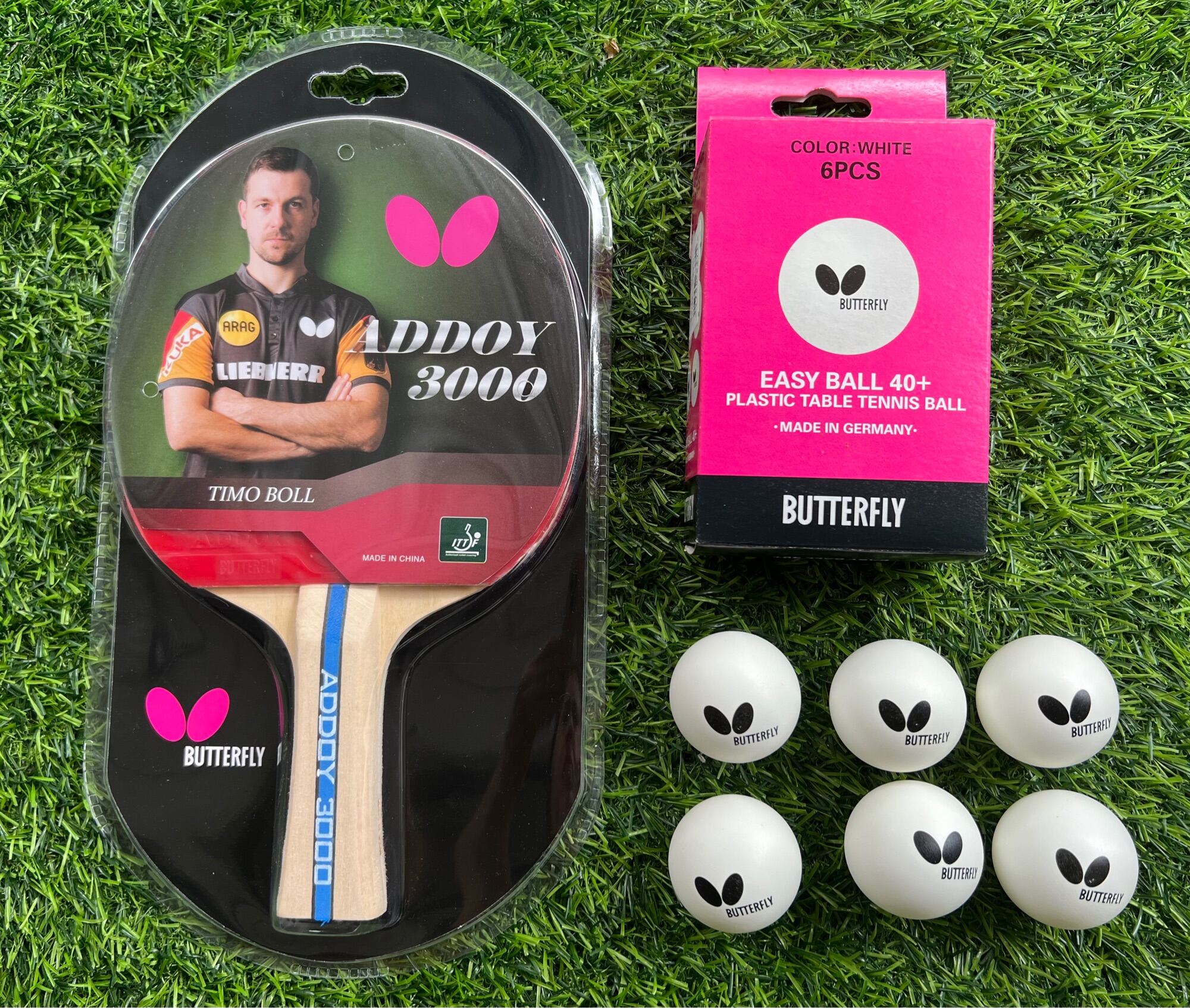 เซ็ตไม้ปิงปอง Butterfly ADDOY 3000 + ลูกปิงปอง Butterfly Easy 40+ ( 6 ...
